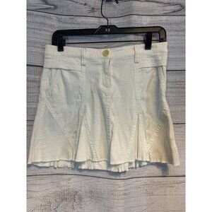 White Denim Mini Skirt With Pleats Size 4